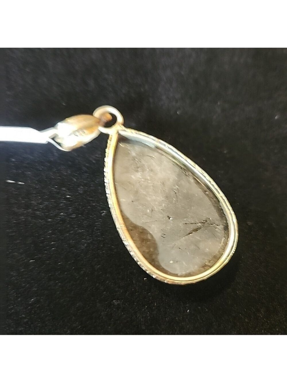 925 Sterling‎ Silver 2in Himalayan Black Tourmaline Pendant - Picture 4 of 5